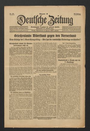 Deutsche Zeitung on Jan 6, 1917