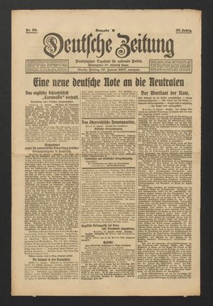 Deutsche Zeitung on Jan 12, 1917