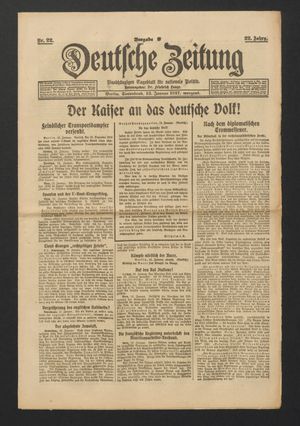 Deutsche Zeitung on Jan 13, 1917