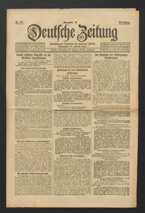 Deutsche Zeitung on Jan 16, 1917