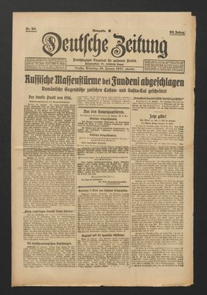Deutsche Zeitung on Jan 16, 1917