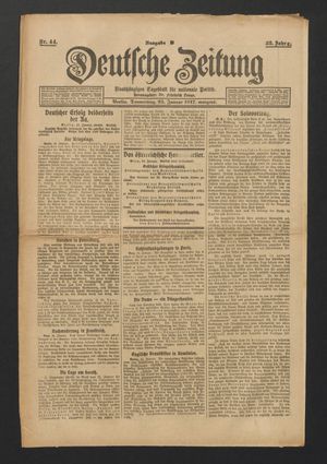 Deutsche Zeitung vom 25.01.1917