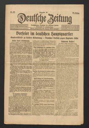 Deutsche Zeitung on Jan 27, 1917