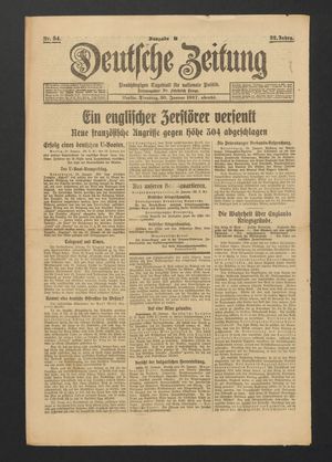 Deutsche Zeitung vom 30.01.1917
