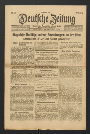 Deutsche Zeitung on Feb 12, 1917