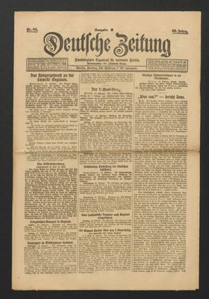 Deutsche Zeitung on Feb 16, 1917