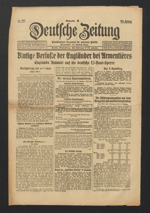 Deutsche Zeitung vom 22.02.1917