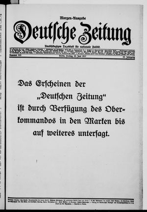 Deutsche Zeitung vom 22.06.1917