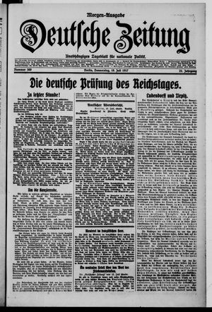 Deutsche Zeitung vom 19.07.1917