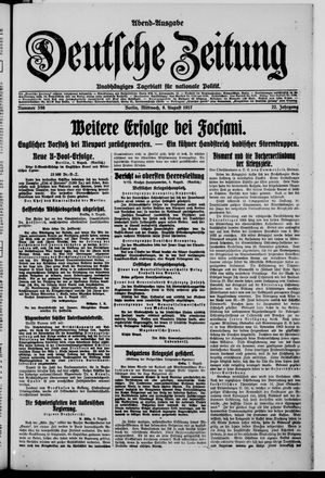 Deutsche Zeitung vom 08.08.1917