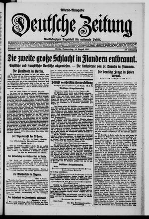 Deutsche Zeitung on Aug 16, 1917