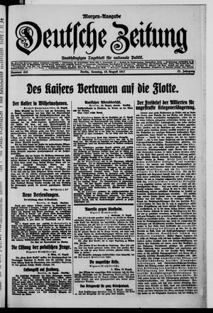 Deutsche Zeitung on Aug 19, 1917
