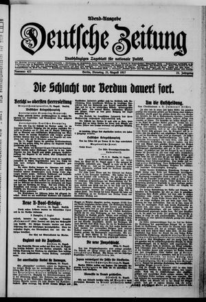 Deutsche Zeitung vom 21.08.1917