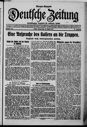 Deutsche Zeitung vom 23.08.1917