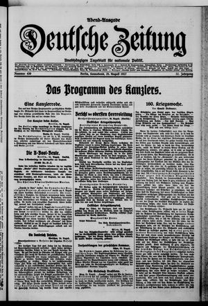 Deutsche Zeitung vom 25.08.1917
