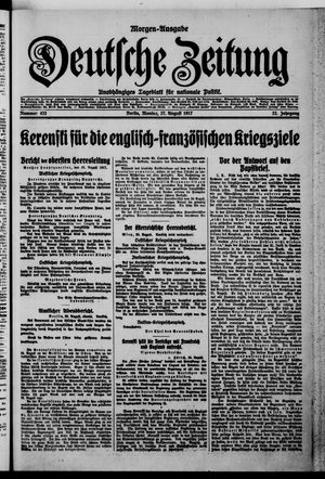 Deutsche Zeitung vom 27.08.1917