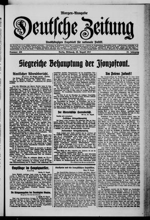 Deutsche Zeitung on Aug 29, 1917