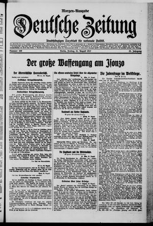 Deutsche Zeitung vom 31.08.1917
