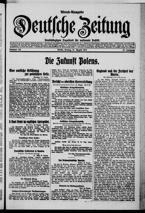 Deutsche Zeitung vom 31.08.1917