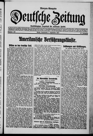 Deutsche Zeitung on Sep 1, 1917