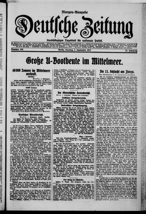 Deutsche Zeitung on Sep 2, 1917