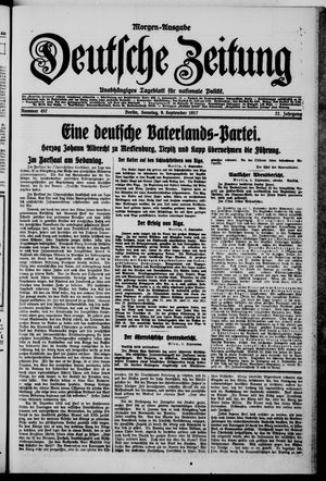 Deutsche Zeitung vom 09.09.1917