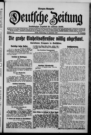 Deutsche Zeitung on Sep 13, 1917
