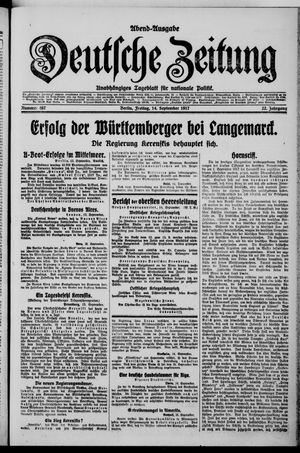 Deutsche Zeitung vom 14.09.1917