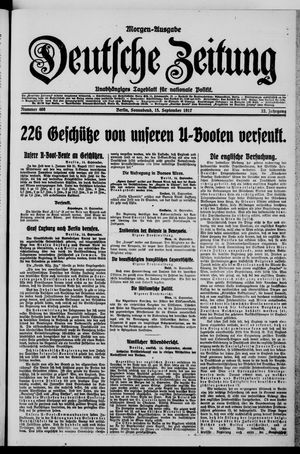 Deutsche Zeitung vom 15.09.1917