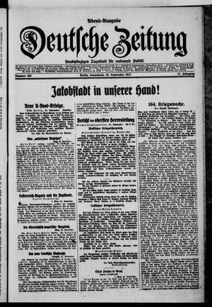 Deutsche Zeitung vom 22.09.1917