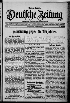 Deutsche Zeitung vom 26.09.1917