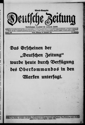 Deutsche Zeitung vom 26.09.1917