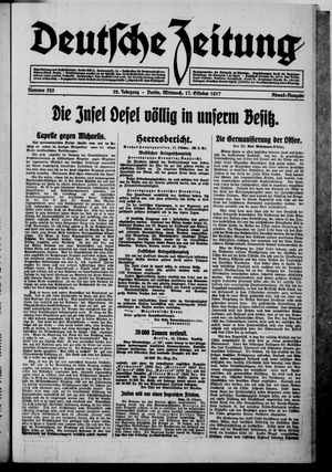 Deutsche Zeitung vom 17.10.1917