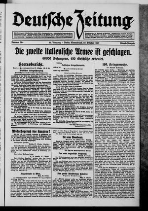 Deutsche Zeitung vom 27.10.1917