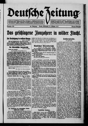 Deutsche Zeitung vom 31.10.1917
