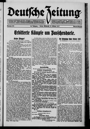 Deutsche Zeitung vom 31.10.1917