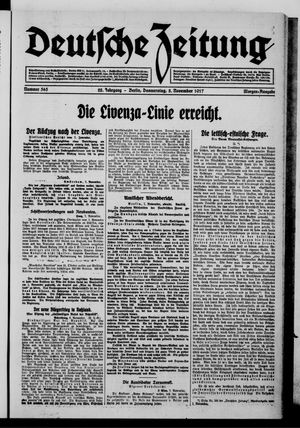 Deutsche Zeitung on Nov 8, 1917