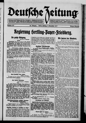 Deutsche Zeitung on Nov 9, 1917