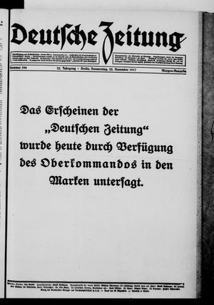 Deutsche Zeitung vom 22.11.1917