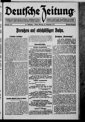 Deutsche Zeitung on Nov 26, 1917
