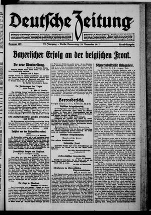 Deutsche Zeitung on Nov 29, 1917