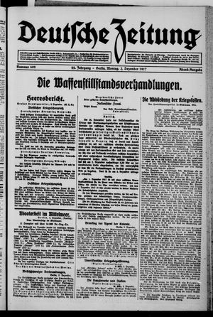 Deutsche Zeitung on Dec 3, 1917