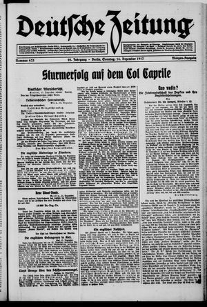 Deutsche Zeitung vom 16.12.1917
