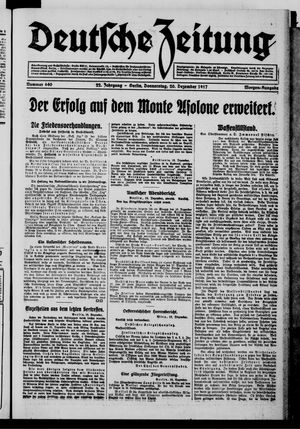 Deutsche Zeitung on Dec 20, 1917