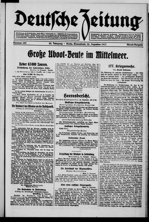 Deutsche Zeitung vom 22.12.1917