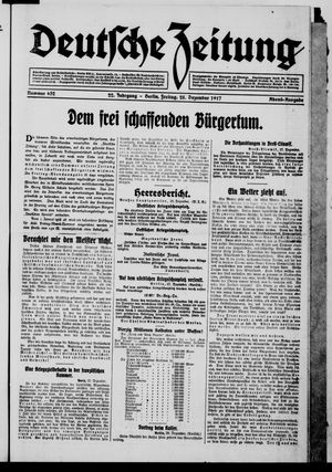 Deutsche Zeitung vom 28.12.1917