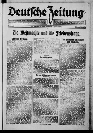 Deutsche Zeitung vom 02.01.1918