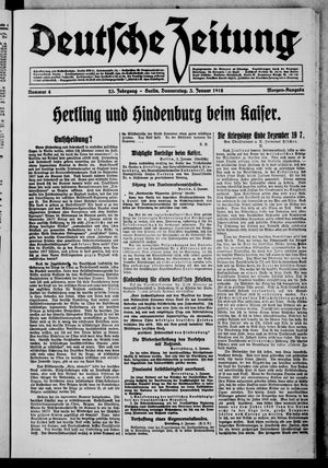 Deutsche Zeitung on Jan 3, 1918