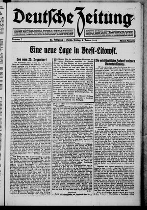 Deutsche Zeitung vom 04.01.1918