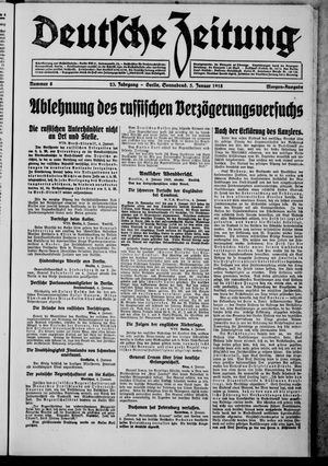 Deutsche Zeitung on Jan 5, 1918
